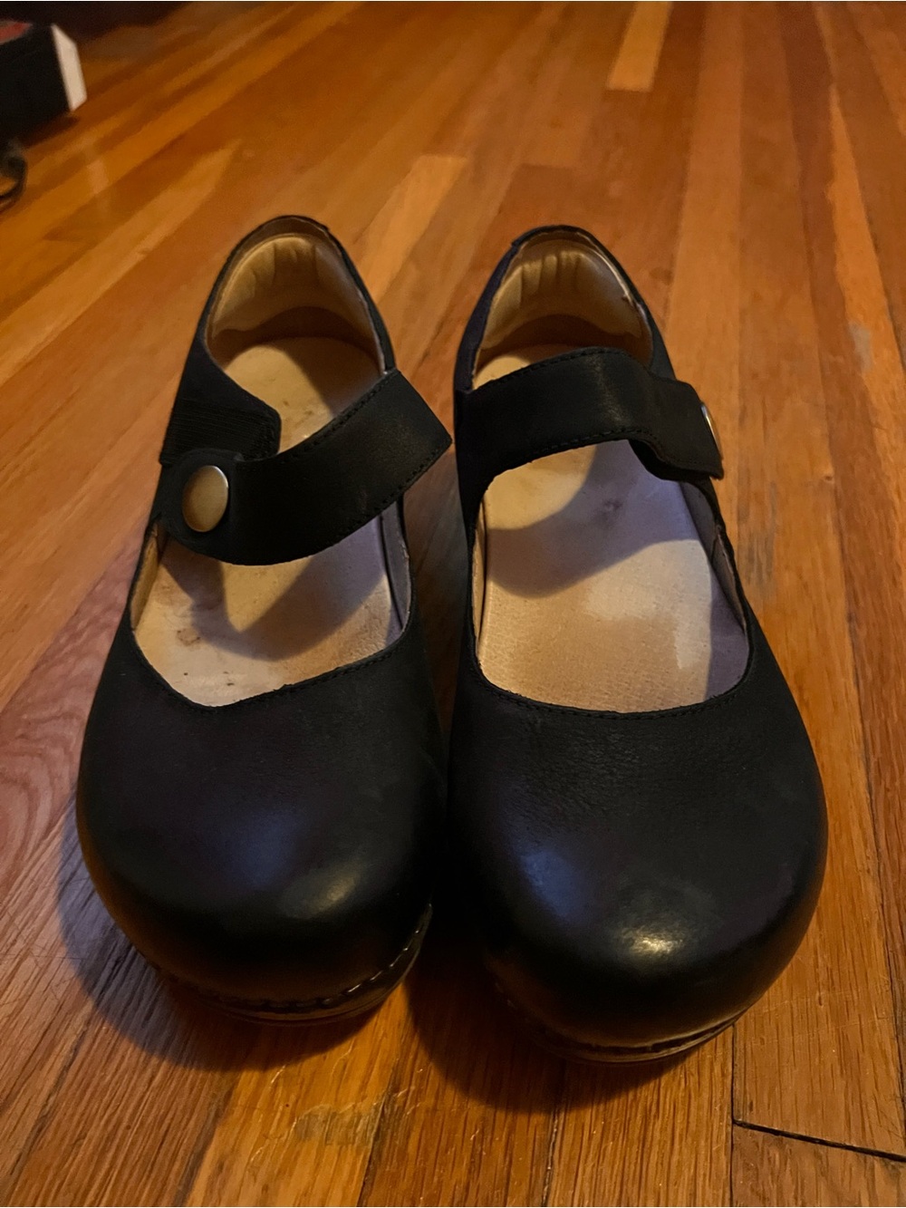 Dansko Black Mary Jane Heels with Strap